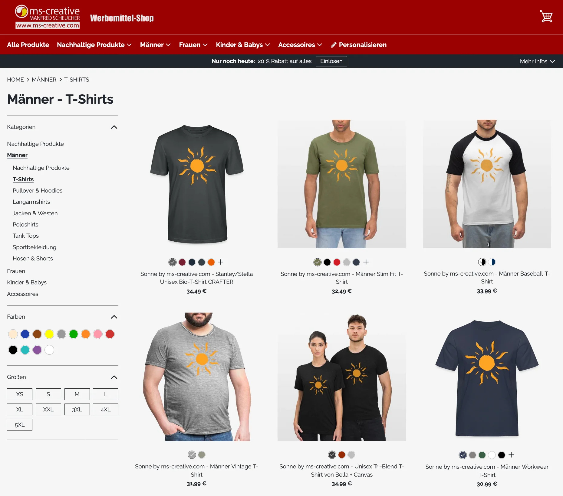 Screen Spreadshop von ms creative Link zum Werbeartikelshop von ms creative Manfred Scheucher